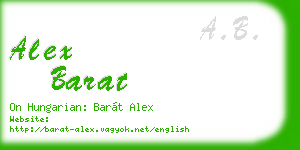 alex barat business card