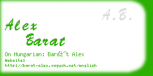 alex barat business card